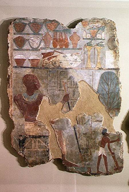 The scribe Unsou overseeing the workers in the fields, from the Tomb of Unsou, East Thebes, New King van Egyptian
