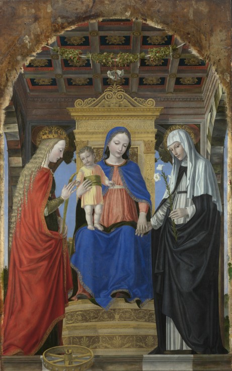 The Virgin and Child with Saint Catherine of Alexandria and Saint Catherine of Siena van eigentl. Ambrogio da Fossano um Bergognone