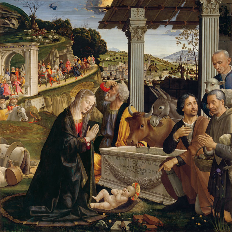 Adoration of Shepherds van  (eigentl. Domenico Tommaso Bigordi) Ghirlandaio Domenico