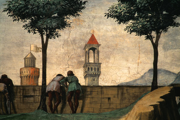 Men Looking over a Wall, from the Visitation van  (eigentl. Domenico Tommaso Bigordi) Ghirlandaio Domenico