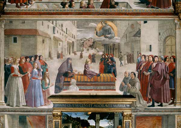 St.Francis Raises Child van  (eigentl. Domenico Tommaso Bigordi) Ghirlandaio Domenico