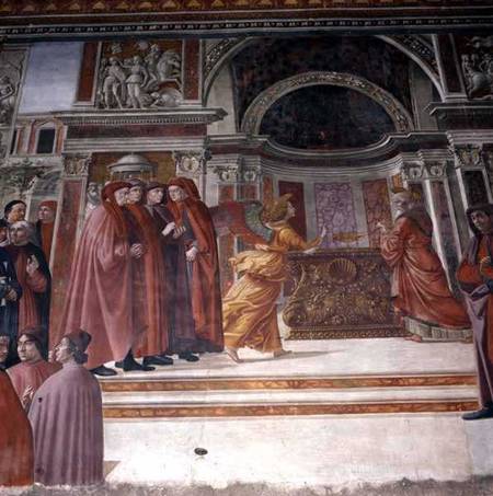 The Angel appearing to St. Zacharias in the Temple van  (eigentl. Domenico Tommaso Bigordi) Ghirlandaio Domenico