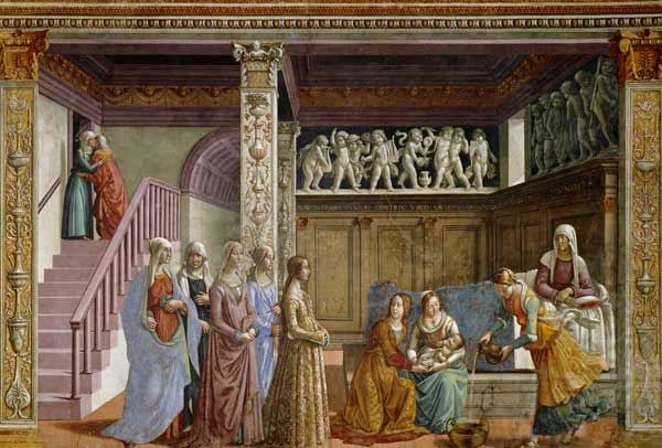 Birth of Mary van  (eigentl. Domenico Tommaso Bigordi) Ghirlandaio Domenico