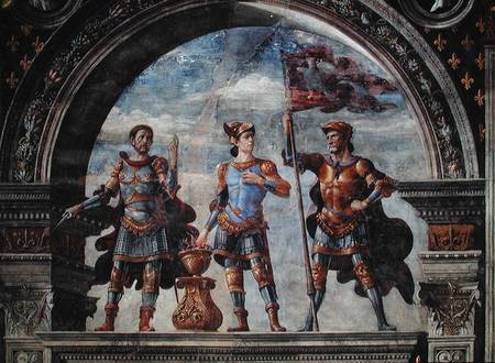 Brutus, Mucius Scaevola and Furio Camillo, detail from the fresco in the Sala dei Gigli van  (eigentl. Domenico Tommaso Bigordi) Ghirlandaio Domenico