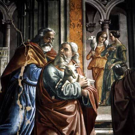 The Expulsion of Joachim from the Temple, detail van  (eigentl. Domenico Tommaso Bigordi) Ghirlandaio Domenico