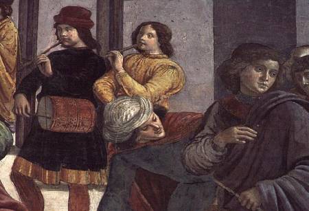 Musicians, from the Marriage of the Virgin van  (eigentl. Domenico Tommaso Bigordi) Ghirlandaio Domenico