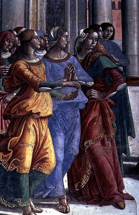 Onlookers, from the Virgin Mary in the Temple van  (eigentl. Domenico Tommaso Bigordi) Ghirlandaio Domenico