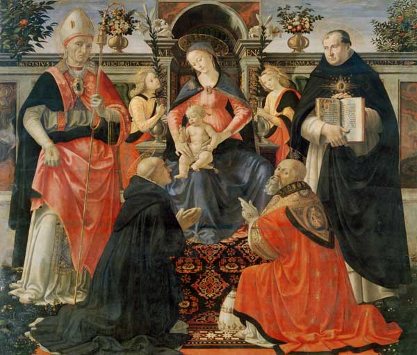 Enthroned Madonna & Saints van  (eigentl. Domenico Tommaso Bigordi) Ghirlandaio Domenico