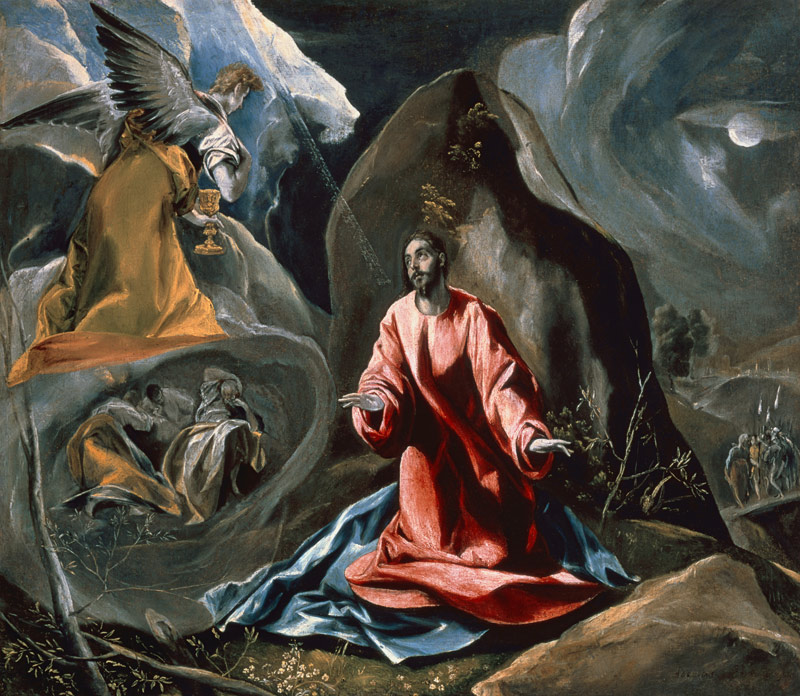 Agony in the Garden of Gethsemane, c.1590''s van (eigentl. Dominikos Theotokopulos) Greco, El