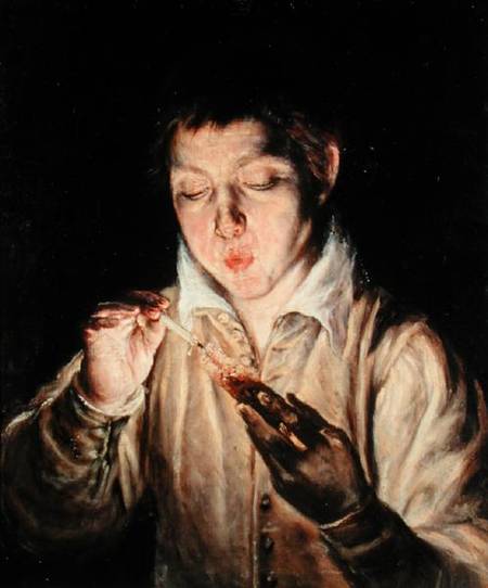 A Child Blowing on an Ember van (eigentl. Dominikos Theotokopulos) Greco, El
