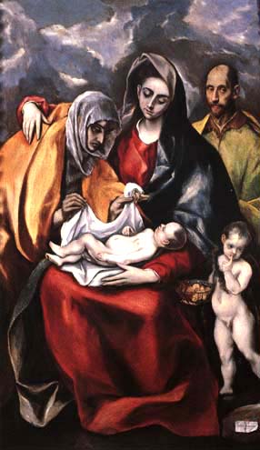 Heilige Familie mit der hl. Anna und dem kleinen Johannes dem Täufer. van (eigentl. Dominikos Theotokopulos) Greco, El