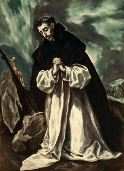 St Dominic in Prayer van (eigentl. Dominikos Theotokopulos) Greco, El