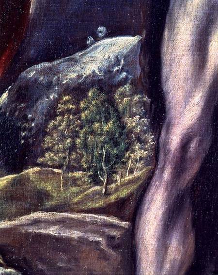 SS. John the Evangelist and John the Baptist, detail of landscape van (eigentl. Dominikos Theotokopulos) Greco, El