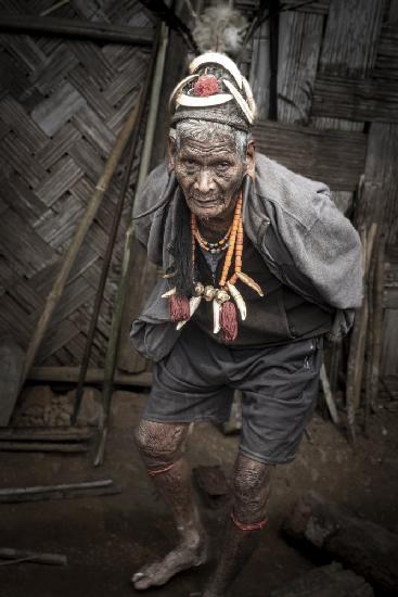 Konyak elder at Nagaland, India