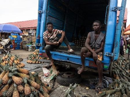 fruit and vegetables market at Ketou, Nigeria