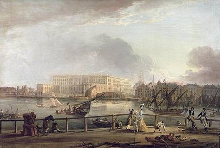 View of Stockholm Palace from Blasieholmen van Elias Martin