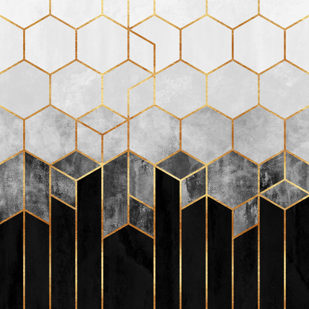 Charcoal Hexagons van Elisabeth Fredriksson