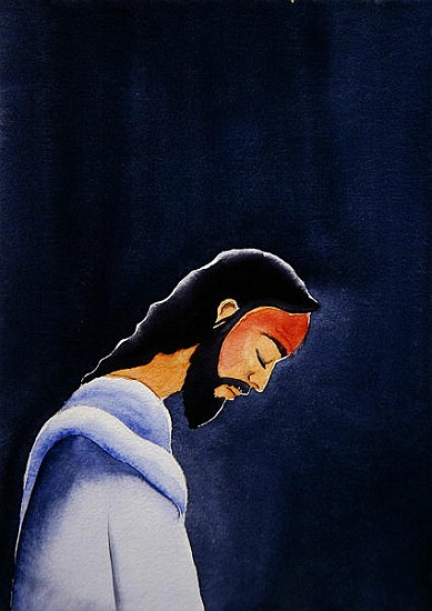 In His agony Jesus prays in Gethsemane to His Father, 2006 (w/c on paper)  van Elizabeth  Wang