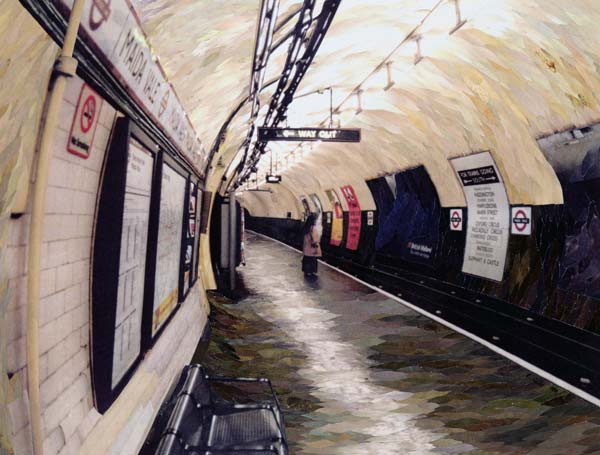 Waiting for a Train Going South, 1998 (paper mosaic collage)  van Ellen  Golla