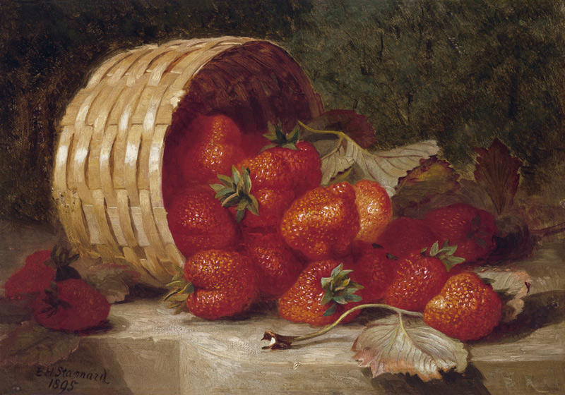 Erdbeeren in einem Korb van Eloise Harriet Stannard