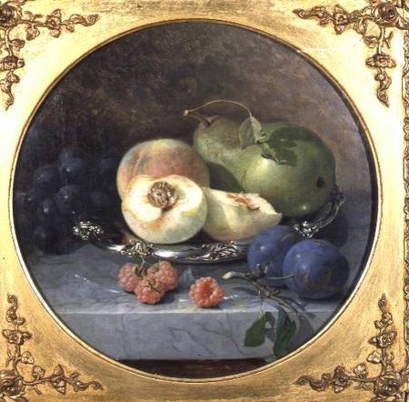 Still Life of Fruit on a Marble Ledge (pair of 63908) van Eloise Harriet Stannard