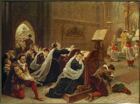 Maria Stuart nach ihrer Rückkehr aus Frankreich in Hollyroodhouse die erste Messe hörend.