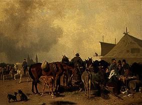 Pferdemarkt in Ungarn van Emil Volkers