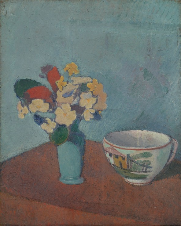 Vase with flowers and cup van Emile Bernard