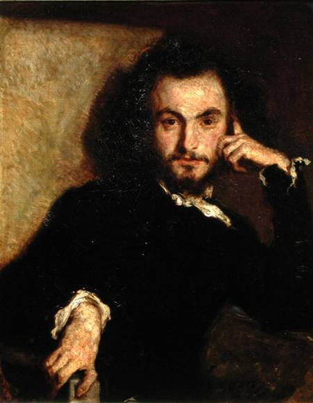Portrait of Charles Baudelaire (1821-67) van Emile Deroy