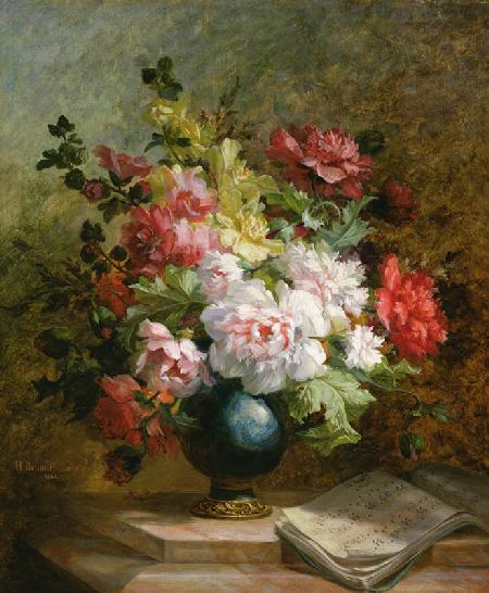 Still life with flowers and sheet music