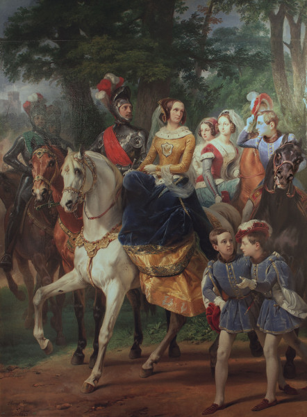 Alexandra Feodorovna / Knights  tournam. van Emile Jean Horace Vernet