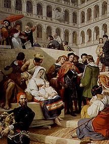 Der Maler Raffael im Vatikan van Emile Jean Horace Vernet