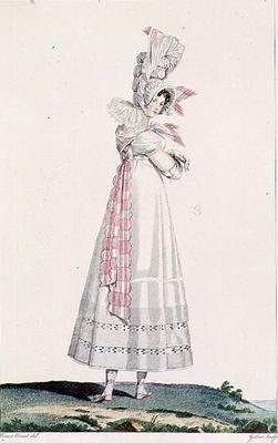 Summer Dress, fashion plate from 'Incroyables et Merveilleuses', engraved by Georges Jacques Gatine van Emile Jean Horace Vernet
