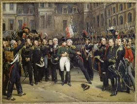 Abschied Napoleons aus Fontainebleau am 20. April 1814.