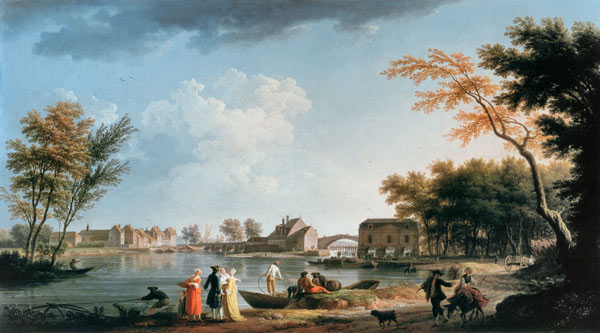 Vernet, View of Nogent-sur-Seine / 1764 van Emile Jean Horace Vernet
