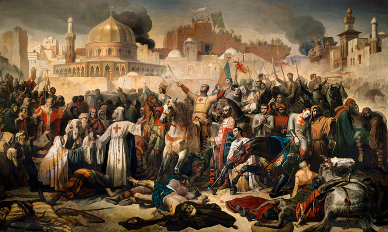 Taking of Jerusalem by the Crusaders, 15th July 1099 van Emile Signol