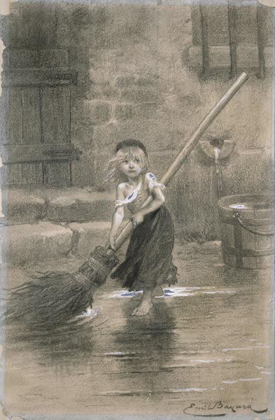 Cosette. Illustration from Les Misérables by Victor Hugo van Emile Antoine Bayard