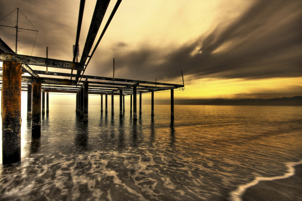old pier and beautiful sunset van engin akyurt