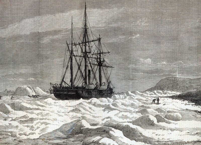 The North Pole Expedition: The Alert nipped the ice against the shore off Cape Beechy, from ''The Il van English School