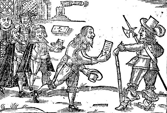 A Scotsman Petitioning Charles I (1600-49) van English School