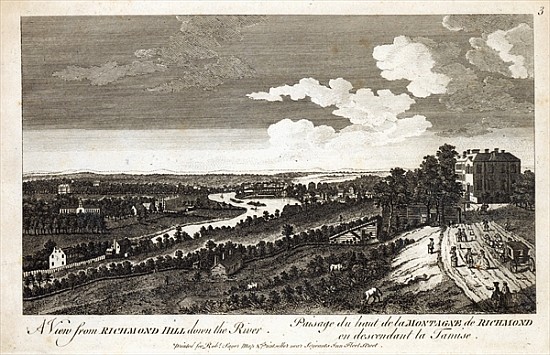 A View from Richmond Hill down the River, printed for Robert Sayer Map & Printseller, Fleet Street van English School