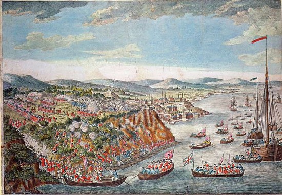 A View of the Taking of Quebec, September 13th 1759 van English School