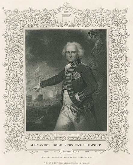 Alexander Hood, 1st Viscount Bridport, illustration from ''England''s Battles Sea and Land''Lieut. C van English School