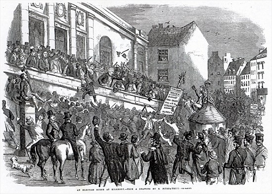 An Election Scene at Kilkenny, illustration from ''The Illustrated London News'', May 14th van English School