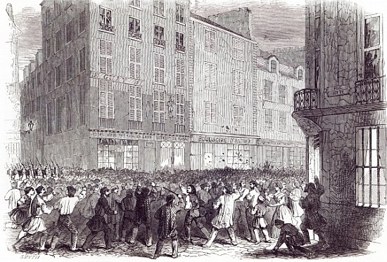 Bread Riot, in the Rue du Faubourg St. Antoine, at Paris, from ''The Illustrated London News'', 10th van English School