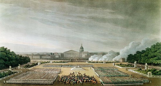 Ceremony of the Te Deum the Allied Armies in Louis XV Square, Paris, on 10th April 1814 van English School