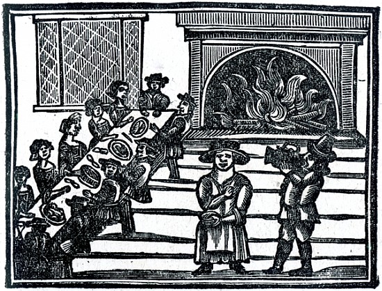 Christmas Entertainment, an illustration from ''A Book of Roxburghe Ballads'' van English School