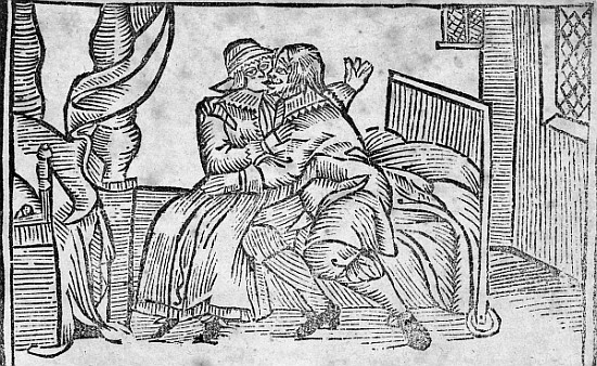 Couple Kissing, illustration from the ''Roxburghe Ballads'' van English School
