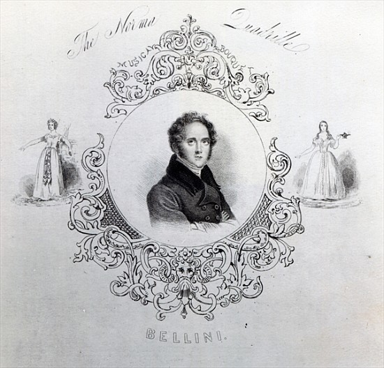 Cover of Sheet Music for a Quadrille, with a portrait of Vincenzo Bellini van English School