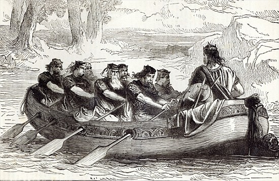 Edgar the Pacific being rowed down the River Dee Eight Tributary Princes, illustration from ''Cassel van English School